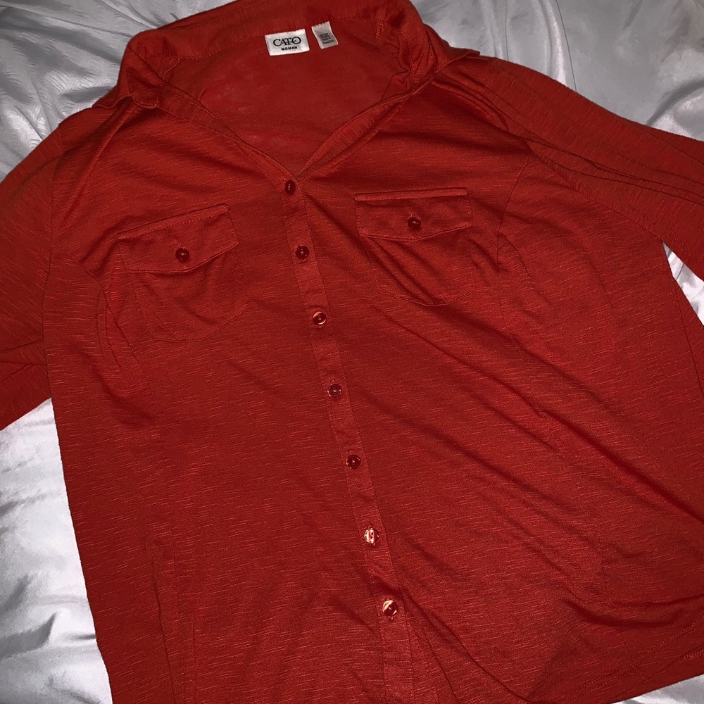 Burnt Orange, Reddish Blouse